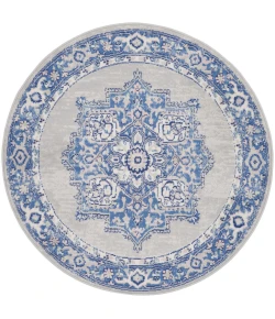 Nourison Home Whimsicle WHS03 Grey Blue 5 ft. Round Area Rug