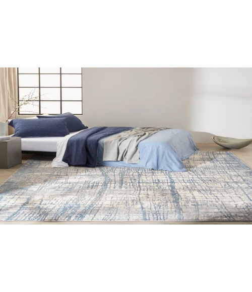 Calvin Klein CK950 Rush Ivory Blue CK950 10 ft. X 14 ft. Rectangle Rug