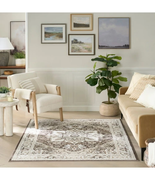 Nourison Dekor Brown Ivory DEK08 4 ft. X 6 ft. Rect. Rug