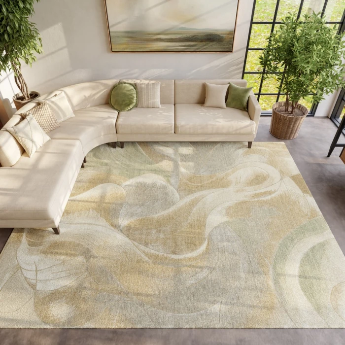 Nourison Brushlight Beige Grey BRL03 9ft. x 12ft. Rect. Rug