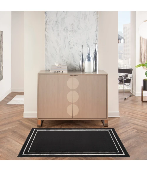 Nourison Nourison Essentials Area Rug NRE02 Black Ivory
