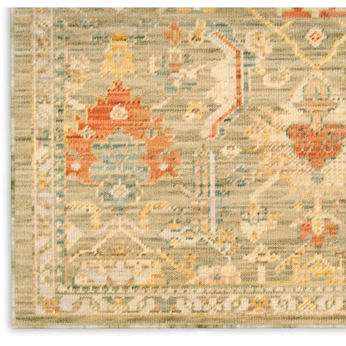 Nourison Antique Bloom Sage Multicolor ANB02 2ft. x 3ft. Rect. Rug