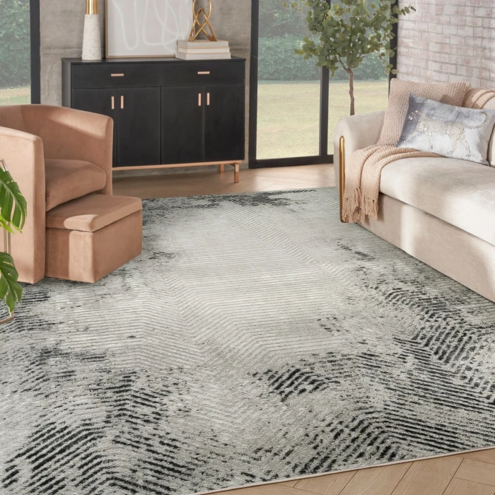 Nourison Dekor Grey Charcoal DEK04 7 ft. 10 in. X 9 ft. 10 in. Rect. Rug