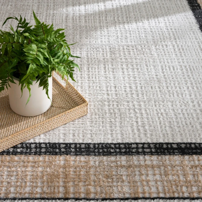 Nourison Dekor Grey Charcoal DEK06 4 ft. X 6 ft. Rect. Rug