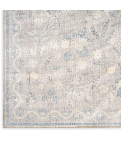 Nourison Home Botanical Washables Grey BOT04 7ft.6in. x 9ft.10in. Rect. Rug