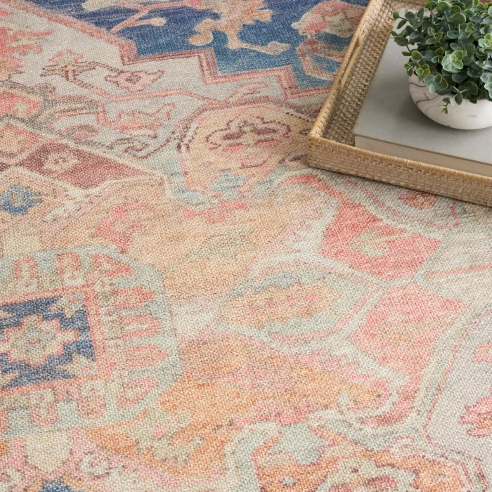 Nourison Vintage Washables Blue Coral VWS13 9 ft. X 12 ft. Rect. Rug