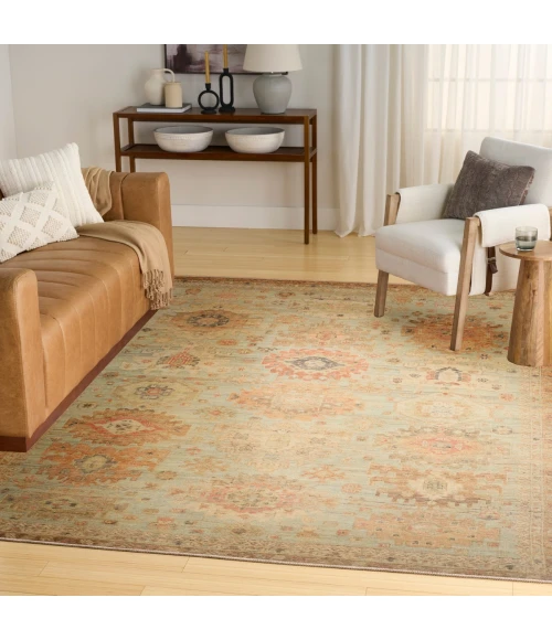 Nourison Vintage Washables Sage Multicolor VWS16 9 ft. X 12 ft. Rect. Rug