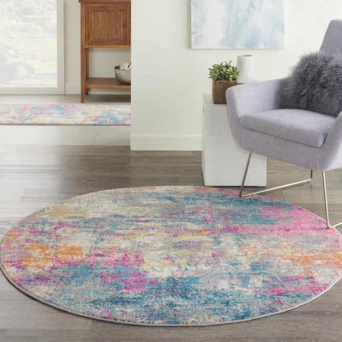 Nourison Passion Round Area Rug PSN36-Ivory/Multi