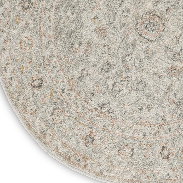 Nourison Oushak Home Light Grey OUS02 4 ft. X Round Rug