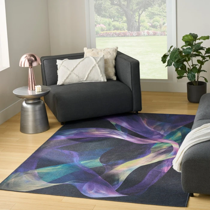 Nourison Nourison Washables Blue Multicolor NWB16 4 ft. X 6 ft. Rect. Rug