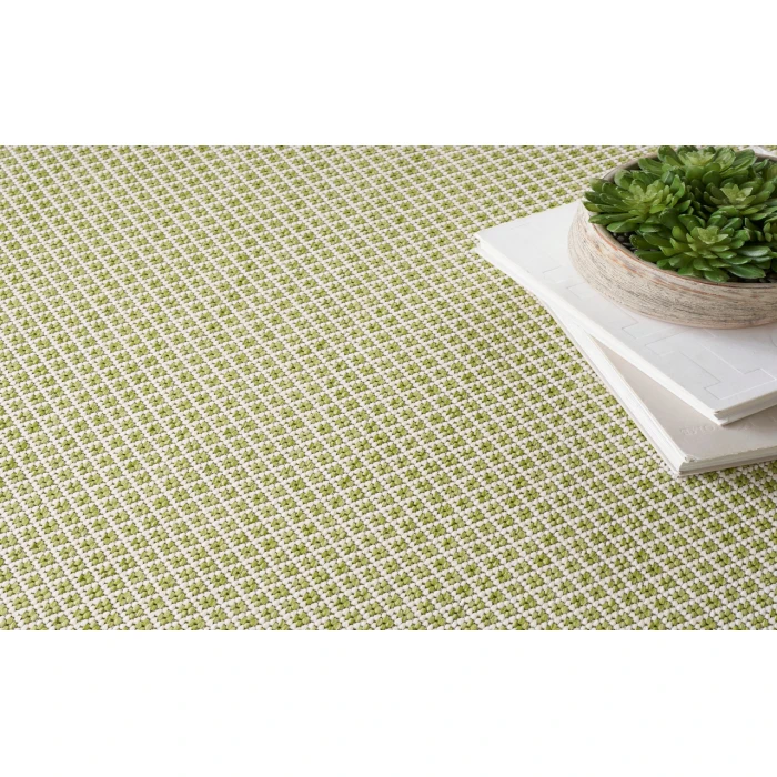 Nourison Courtyard Ivory Green COU01 6 ft. Square Rug