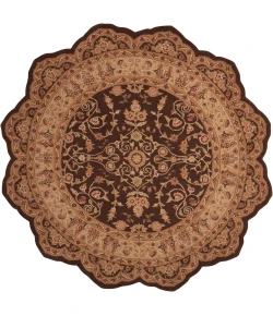 Nourison Home Heritage Hall Brown HE05 6ft. x Freeform Free Form Rug