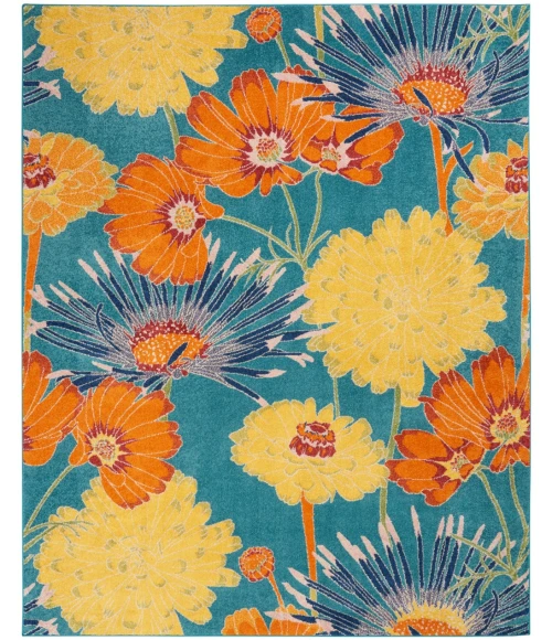 Nourison Allur Area Rug ALR06-Turquoise Multicolor