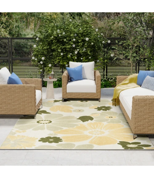 Nourison Aloha Ivory Green ALH42 9 ft. X 12 ft. Rect. Rug