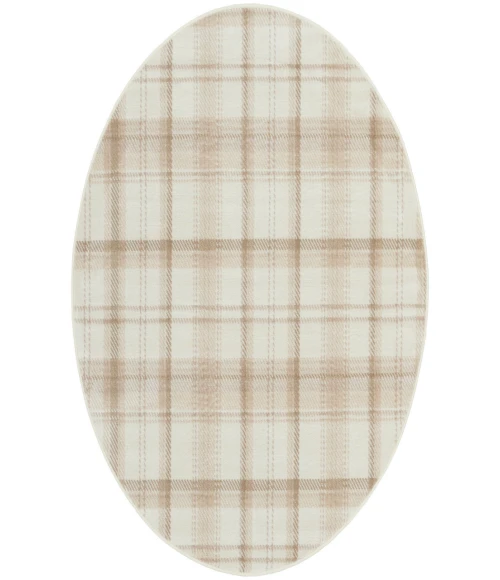 Nourison Grafix Ivory Beige GRF03 5 ft. 3 in. Round Rug