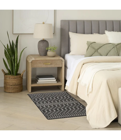 Nourison Positano Black POS02 2ft. x 3ft. Rect. Rug