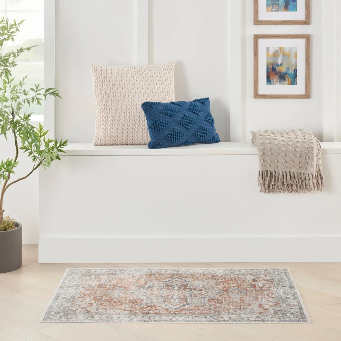 Nourison Astra Machine Washable Area Rug ASW12 Gold/Multicolor