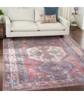 Nicole Curtis Machine Washable Series 1 Area Rug SR105 Red/Navy 9' x 12'