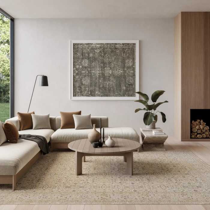 Nourison Soft Mist Beige SMI02 9ft. x 12ft. Rect. Rug