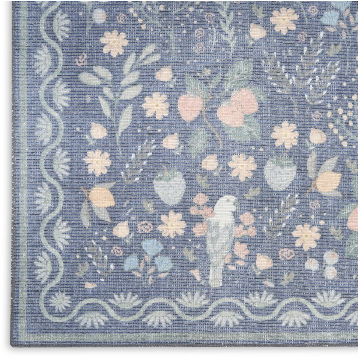 Nourison Home Botanical Washables Blue BOT04 2ft. x 6ft. Rect. Rug