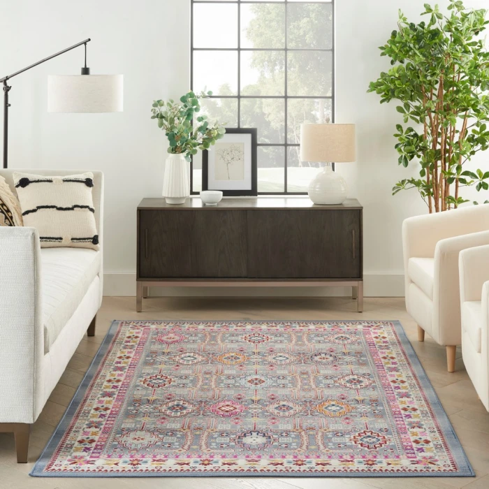 Nourison Vintage Kashan Area Rug VKA05-Grey/Multi