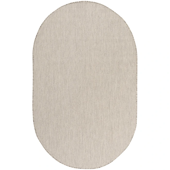 Nourison Courtyard Ivory Silver COU01 3 ft. X 5 ft. Oval Rug