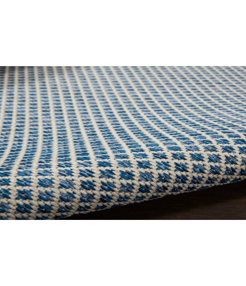 Nourison Courtyard Ivory Blue COU01 2 ft. 2 in. X 10 ft. Rectangle Rug