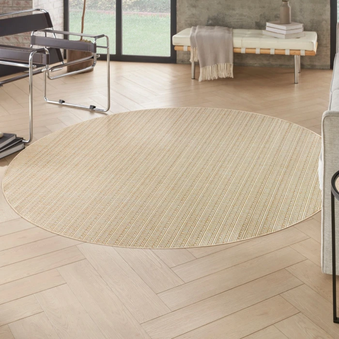 Nourison Tulum Cream TLM01 8 ft. X Round Rug