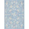 Nourison Home Botanical Washables Blue BOT02 5ft. x 7ft. Rect. Rug