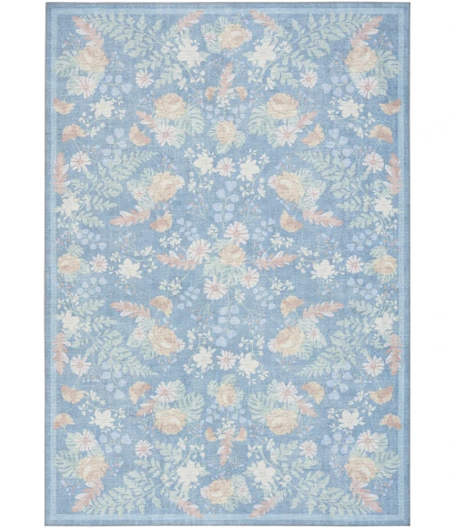 Nourison Home Botanical Washables Blue BOT02 5ft. x 7ft. Rect. Rug