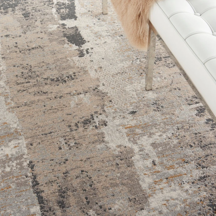 Nourison Tangra Cream Grey TNR05 8 ft. X 10 ft. Rect. Rug