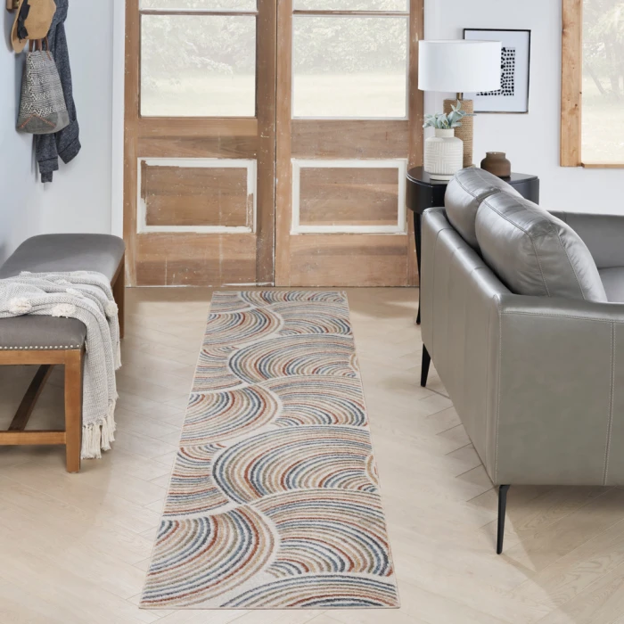 Nourison Astra Machine Washable Area Rug ASW08 Ivory/Multi