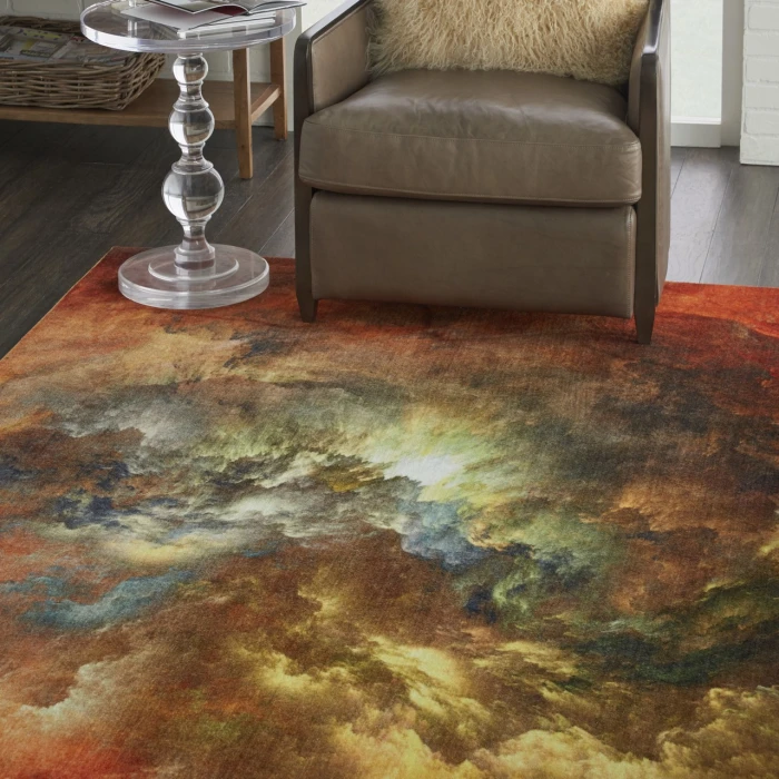 Nourison Le Reve Red/Multicolor LER07 9ft. x 12ft. Rect. Rug