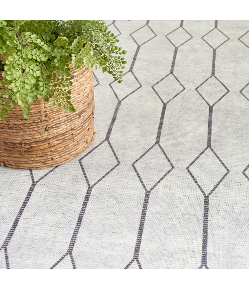 Nicole Curtis Machine Washable Series 1 Area Rug SR107 Ivory/Grey