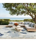 Nourison Suncoast Grey Navy SNC01 9ft. x 12ft. Rect. Rug