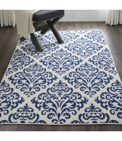 Nourison Home Grafix GRF06 White/Blue 3 ft. 9 in. X 5 ft. 9 in. Area Rug
