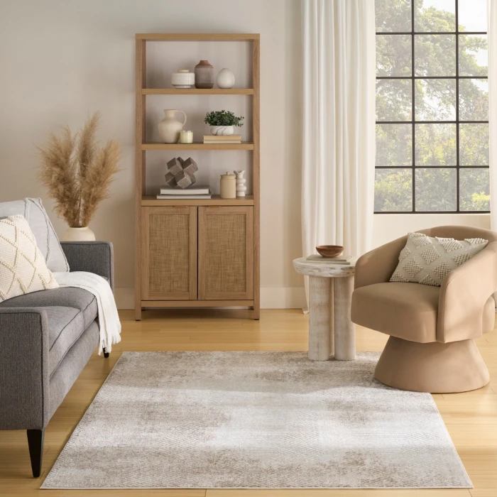 Nourison Dekor Ivory Taupe DEK04 4 ft. X 6 ft. Rect. Rug