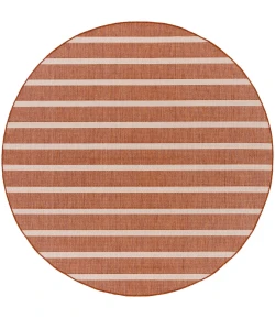 Nourison Home Positano POS03 Terracotta Ivory 8 ft. Round Area Rug