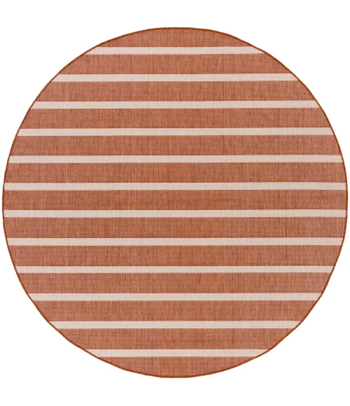 Nourison Positano Terracotta Ivory POS03 8 ft. X Round Rug