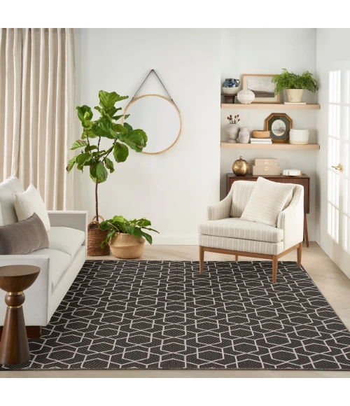 Nourison Horizon Indoor/Outdoor Black HOZ01 9 ft. X 12 ft. Rect. Rug