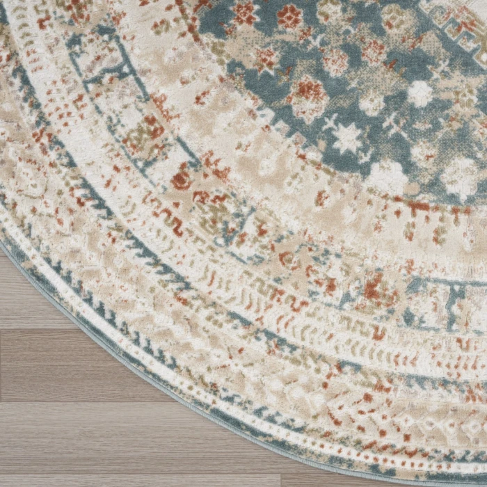 Nourison Home Thalia Blue THL04 7’10” x Round Round Rug