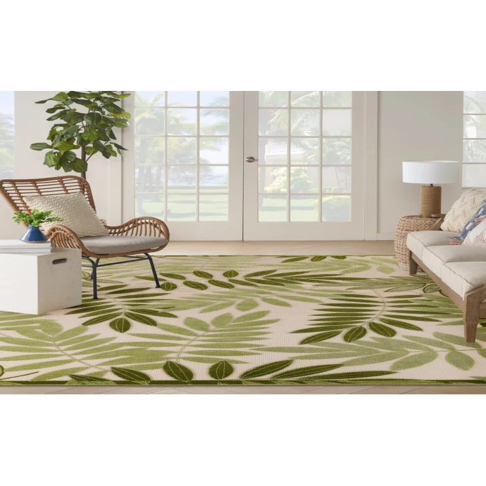 Nourison Aloha Ivory Green ALH18 9 ft. X 12 ft. Rectangle Rug