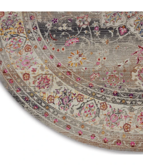 Nourison Vintage Kashan Round Area Rug VKA01-Grey