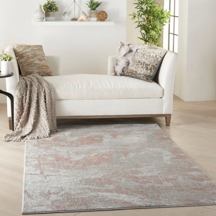 Nourison Rustic Textures Light Grey Rust RUS15 3ft. 11in. x 5ft. 11in. Rect. Rug