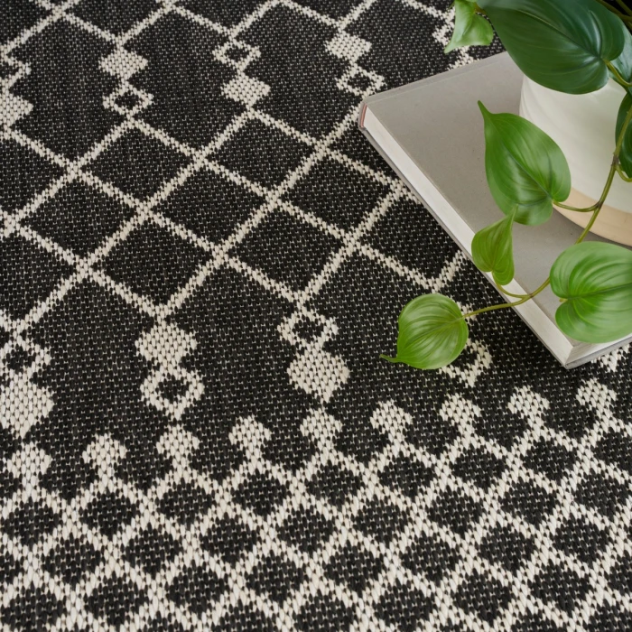 Nourison Positano Black POS02 7 ft. X 10 ft. Rect. Rug