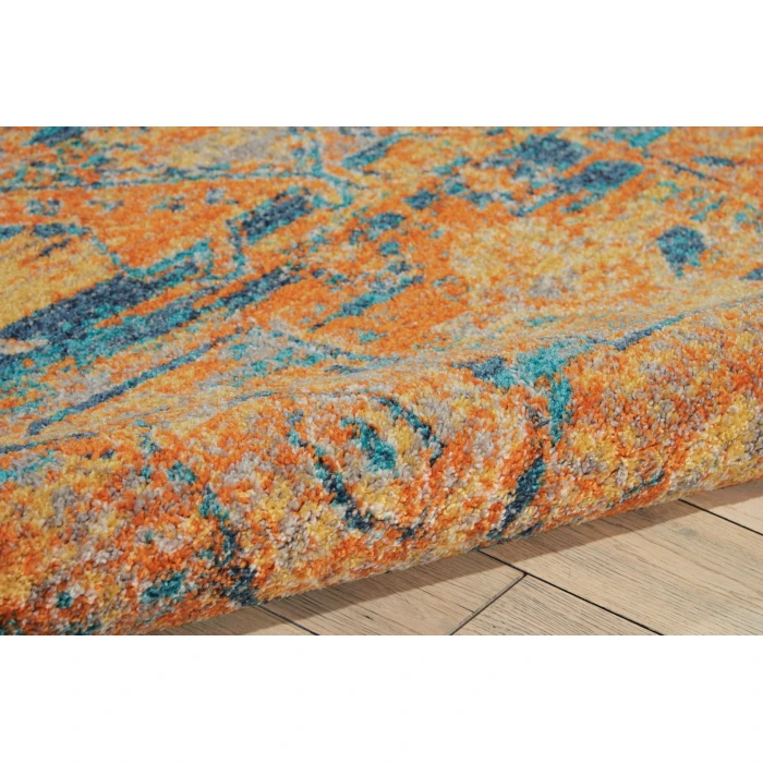Nourison Passion Teal/Sun PSN07 5ft. 3in. x 7ft. 3in. Rect. Rug