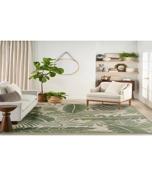 Nourison Garden Oasis Ivory Green GOA02 8 ft. X 10 ft. Rectangle Rug