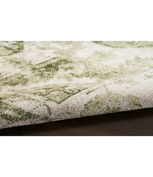 Nourison Astra Machine Washable Ivory Green ASW12 2 ft. 2 in. X 8 ft. Rectangle Rug