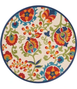 Nourison Home Aloha ALH17 Multicolor 4 ft. Round Area Rug