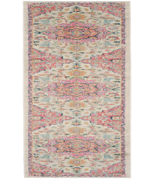 Nourison Passion Ivory Pink PSN25 2 ft. 2 in. X 12 ft. Rectangle Rug